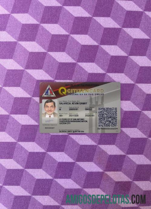 Pilippines Citizen ID Card olhar de foto frente modelo